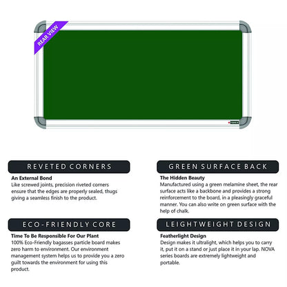 Non Magnetic 60.96 x 30.48 cm (2x1 Feet) Double Sided White Board and Chalk Board Both Side Writing Board