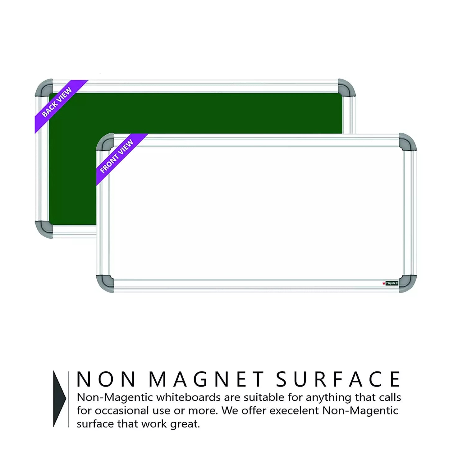 Non Magnetic 60.96 x 30.48 cm (2x1 Feet) Double Sided White Board and Chalk Board Both Side Writing Board